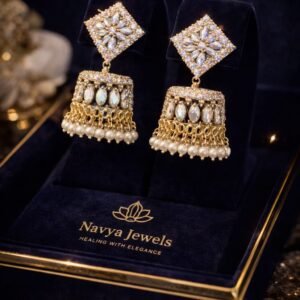 Elegant Crystal & Pearl Chandelier Earrings